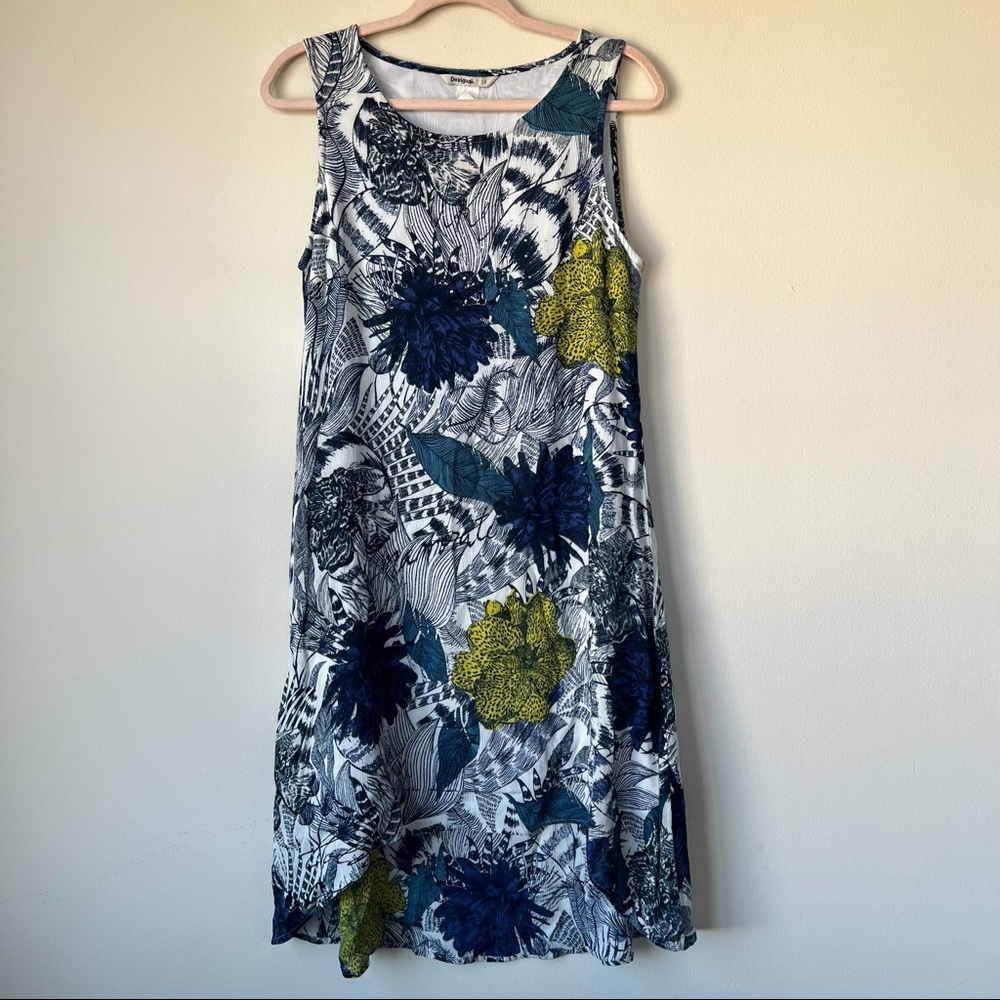 Desigual NWT Floral Print Shift Dress Sleeveless Size EU 38 Size US 4
